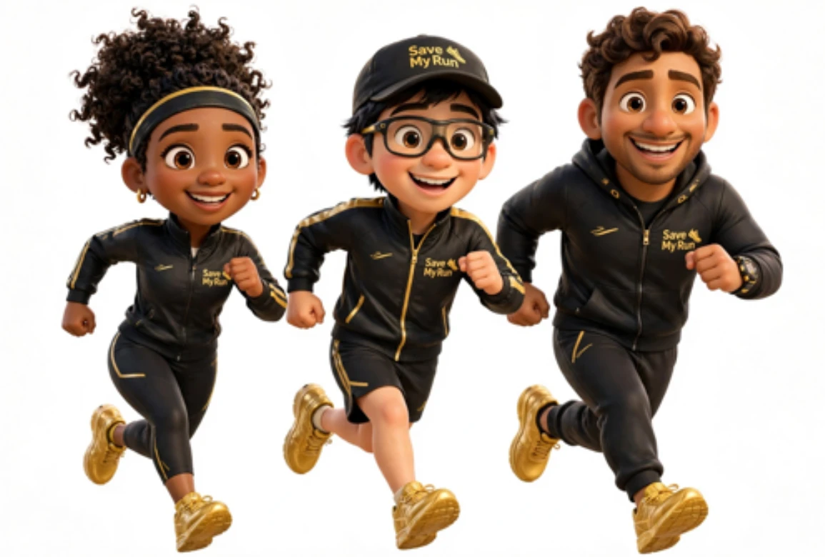 Corredores com o uniforme Save my Run